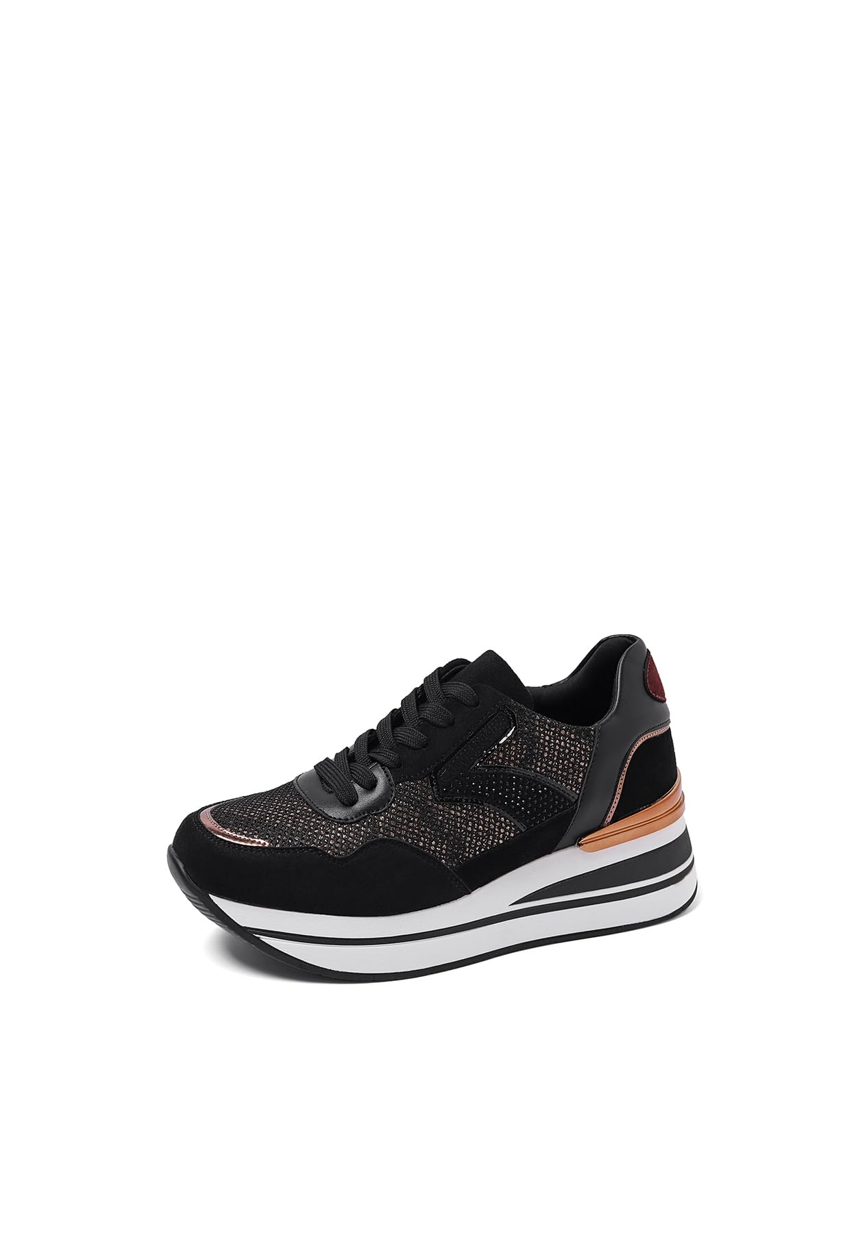 QUEEN HELENA Scarpe da Ginnastica con Zeppa Sneakers Alte Platform Donna X29-30