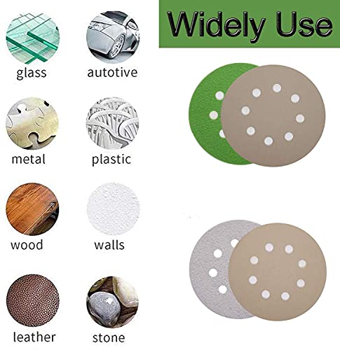 32Pcs Sandpaper 8 Hole 5 Inch Sanding Discs Hook And Loop 1500/2000/2500/3000/4000/5000/7000/10000 Grits Wet Dry Sandpaper With 2Pcs Interface Pads For Random Orbital Sander Automotive Metal Polishing #TOP6