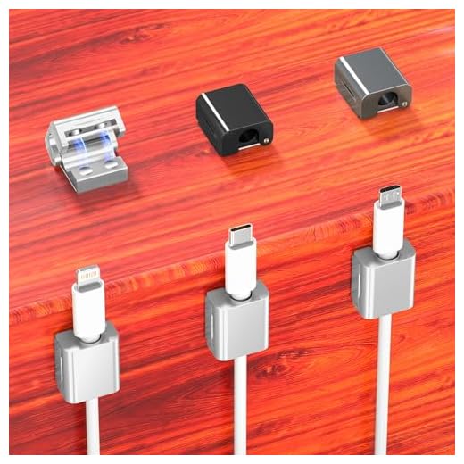 AGVEE 8 Pack Magnetic Cord Organizer Clips, 10mm Ultra-Thin Aluminum Cable Management Holder, 2 Pairs of Strong Magnets Keeper for Home Desk Office Gadgets Accessories, Residue-Free Tape, Silver