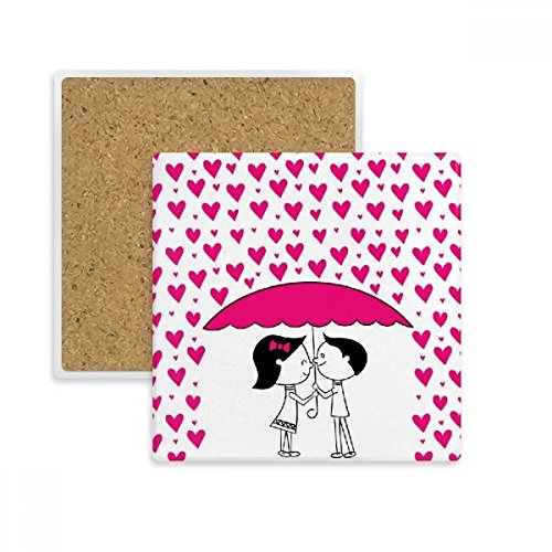 Coupe du coaster couple embrasser saint valentin en pierre multicolore - 2