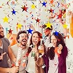 BEISHIDA Red Blue Gold Star Hanging Swirl Decorations, Birthday Hanging Party Supplies for Graduation Wedding Baby Shower Birthday Decorations,Pack of 15 - Image 5