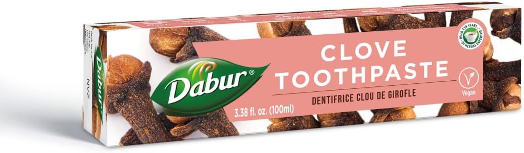 Dabur Herbal Toothpaste - Oral Care with All Natural, Fluoride-Free Formula & Healthy Toothpaste Bliss- Infused Brilliance for a Naturally Fresh Breath- Clove 100ml (Pack of 3)