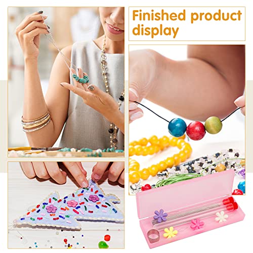 76 Pcs Beading Needles Set, Include 60 Beading Needles, 8 Open Beading Needles, 4 Convenient Threading Devices，Needle Threaders For Jewelry Making #TOP6