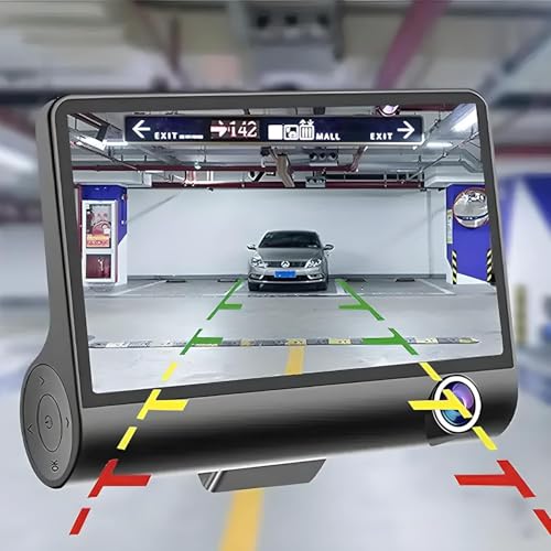 Image of DRUMSTONE ( 5+5 Years Warranty ) 4 Inch IPS Dashboard Dash Cam for Car - Full HD 1080P Recording, Front Rear Inside View, G-Sensor, Loop Video, Night View, Car Security DVR (𝐁𝐥𝐚𝐜𝐤)