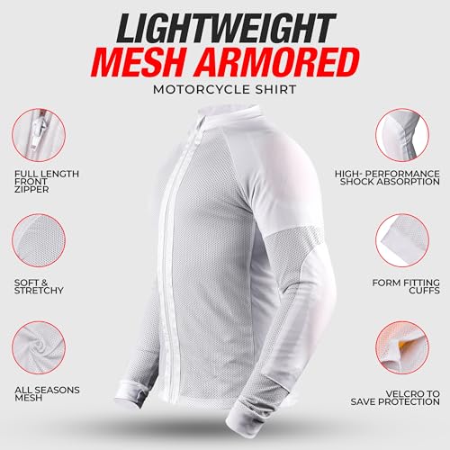 image for J.A.G. Motorcycle Mesh Shirt for Men with CE Certified Protective Padd