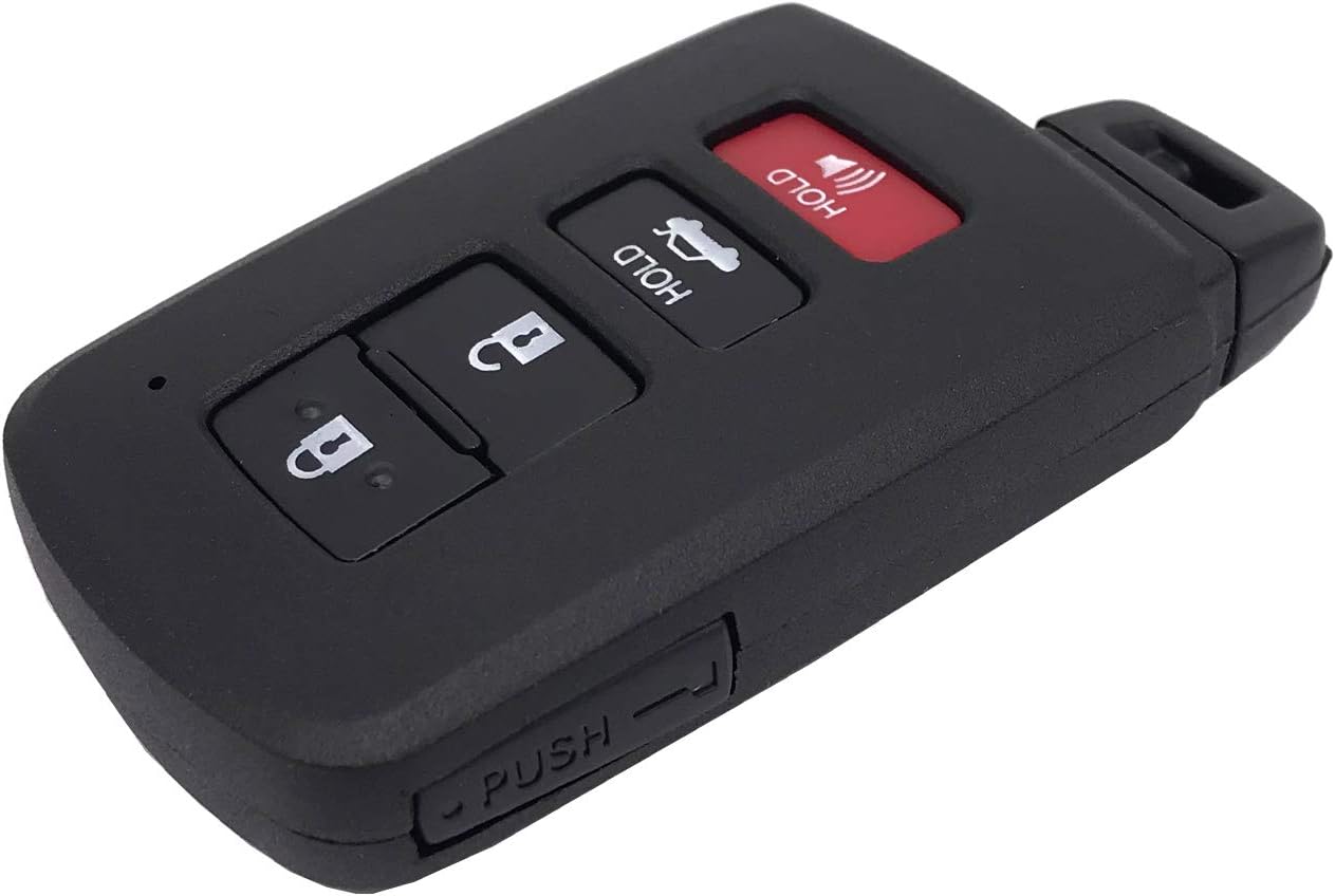Smart Replacement Key Fob Cover Case fit for 2019 2018 2017 Toyota Highlander Avalon Camry Corolla RAV4 Keyless Entry Key Fob Shell (Black)