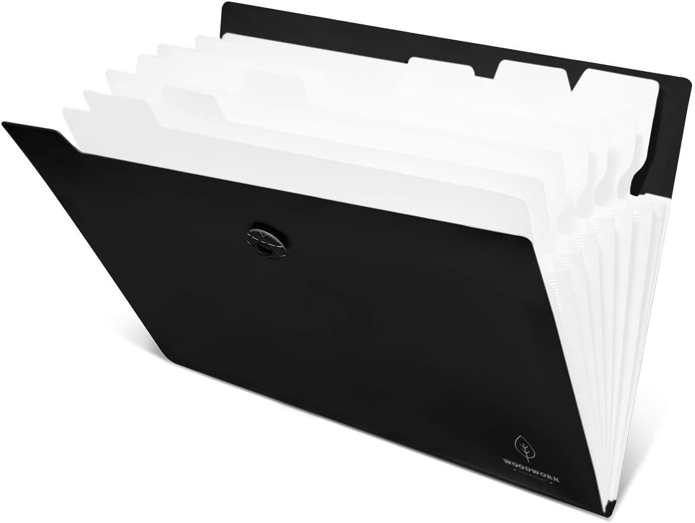 FHEAL Expanding File Folders 8 Pockets Plastic Accordion Folders Letter Size Document OrganizerWith Elastic Band for School Office (Black 1 Pack 8 Pockets)