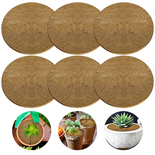 Kokos-Mulchscheibe,6 Pcs Kokosscheibe,Pflanzenschutz Winterschutz für Topfpflanzen,Kokosmatte Winterschutz,Winterschutzmatte,Winterschutz für Pflanzen Frostschutz Kälteschutz für Bäume Ø30cm Cover
