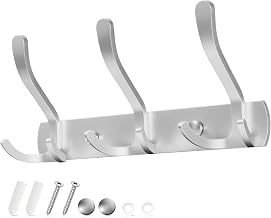 Coat Racks Wall Coat Rack with 3 Triple Hooks Silver High Load Capacity, Durable and Space-Saving for Entryway, Bedroom, Kitchen Bathroom
