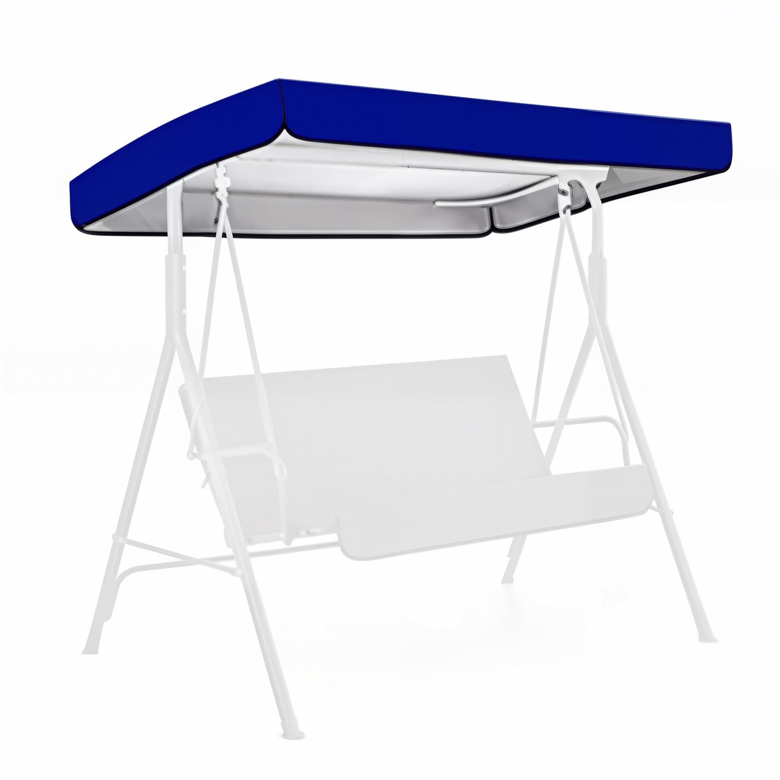 Xxbbyubo Swing Canopy Replacement Cover, 64x45in 75x47in 2/3 Seat Universal Swing Top Cover, Waterproof Windproof Sunshade Hammock Awning for Outdoor Patio(Blue,77"x49")