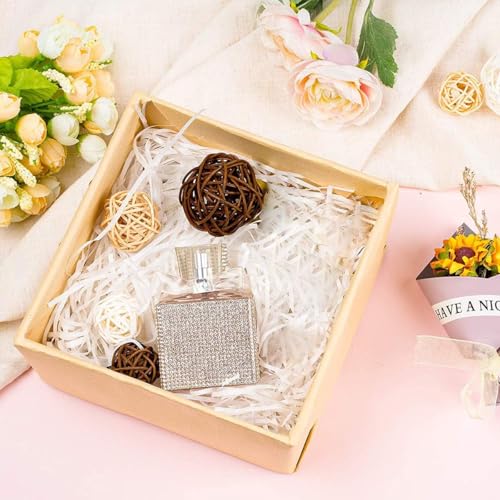 Image of Awestuffs Premium Gift Box Set with Ribbon Closure, Luxury Decorative Gift Packaging Boxes for Birthday, Wedding, Anniversary, Festival, Return Gifts, Corporate Gifting & Special Occasions (White Crinkle (100GM), Large)