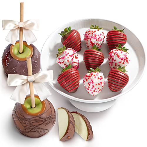 9 Count Bite Size Dipped Love Strawberries With 2 Mini Caramel Dipped Apples #TOP27