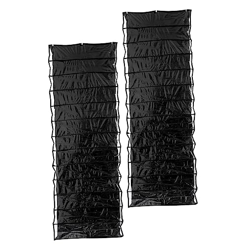 Happyyami 2Pcs Over the Door Shoe Organizer with Space Saving Hanging Storage Rack for Shoes Accessories and More for Closets Dorms and Living Spaces Black