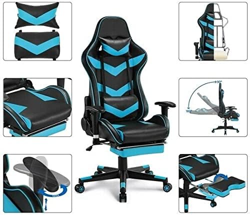Office Chair Gaming Chair Ergonomic Office Chair w/Footrest High Back Computer Racing Chair Desk Chair Gaming Chair