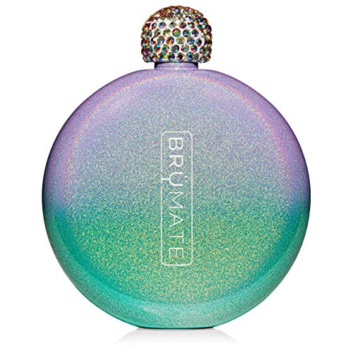 Brümate Holographic Glitter Spirit Flask - 5oz Stainless Steel Pocket & Purse Liquor
