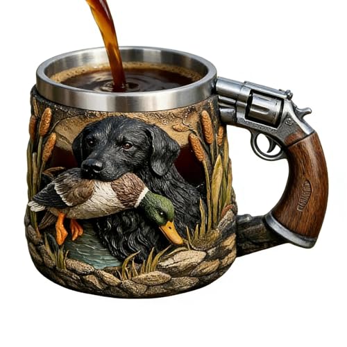 Taza de café para bebidas frías y calientes con grabado de perros hogar 2