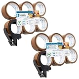 Dispensador de cinta eficiente: El dispensador cinta adhesiva incluido facilita la aplicación de la cinta de manera rápida y uniforme. Ahorrarás tiempo y esfuerzo al sellar tus cajas, lo que es especialmente útil al empacar para una mudanza o para envíos. La cuchilla NO es reemplazable.