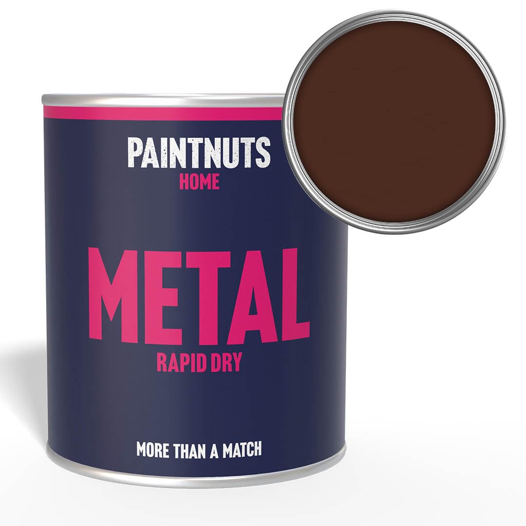 Paintnuts Rapid Dry Metal PaintDark Brown (Ral-8016)Satin Finish1 Litre from B&Q