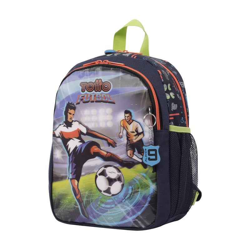 Mochila infantil TOTTO con dos compartimentos y estampado multicolor 2