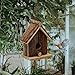winemana Wooden Outside Hanging Bird House for Small Bird Nature Ventilatio (Brown)