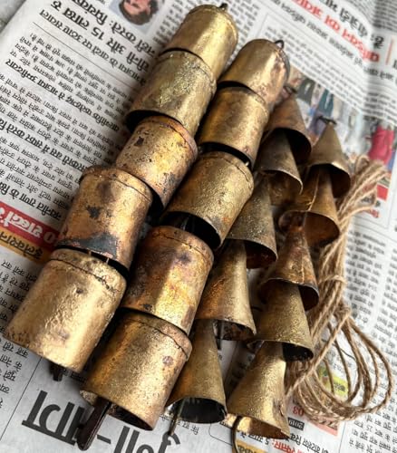 Rustic-Iron-Tin-Metal-Vintage-Cow-Bells-Jingle-for-Wind-Chimes-and-Crafts-2-H-Antique-Brass-Covering-Bells-Craft-Bells-Christmas-Bell-Ornaments-Set-of-20-Pieces Rustic Iron Tin Metal Vintage Cow Bells Jingle for Wind Chimes and Crafts 2 H Antique Brass Covering Bells Craft Bells Christmas Bell Ornaments Set of 20 Pieces