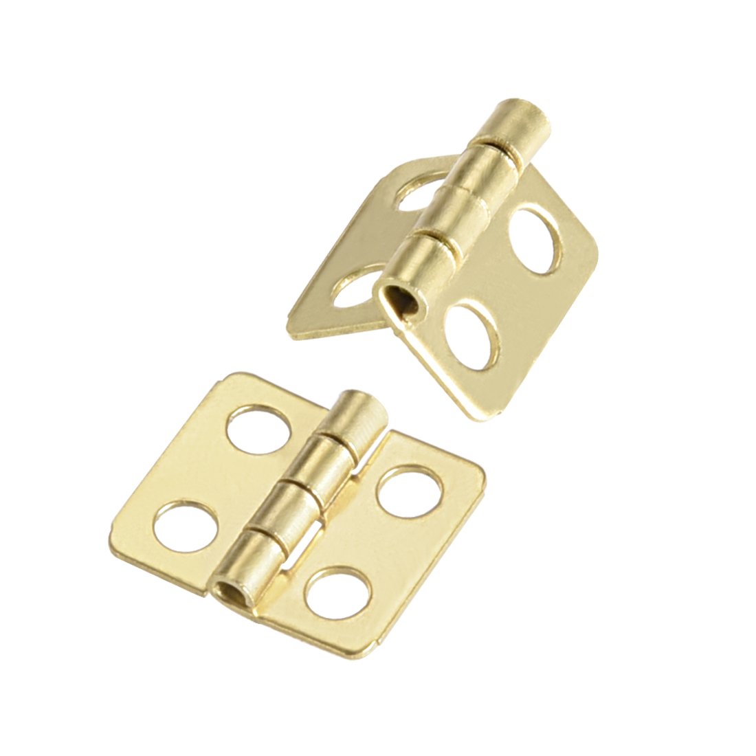 uxcell 0.5" Mini Hinge Jewelry Case Wooden Box Hinges Fittings Golden