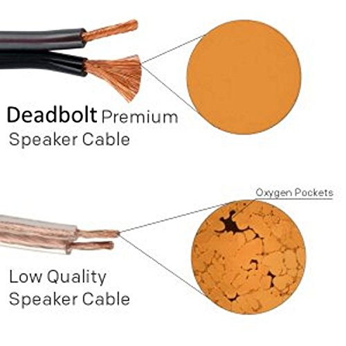 Sewell Deadbolt Speaker Wire With Banana Plugs, 6 Ft, High Strand Count 12 Awg Pure Copper, Ofc, Black #TOP5