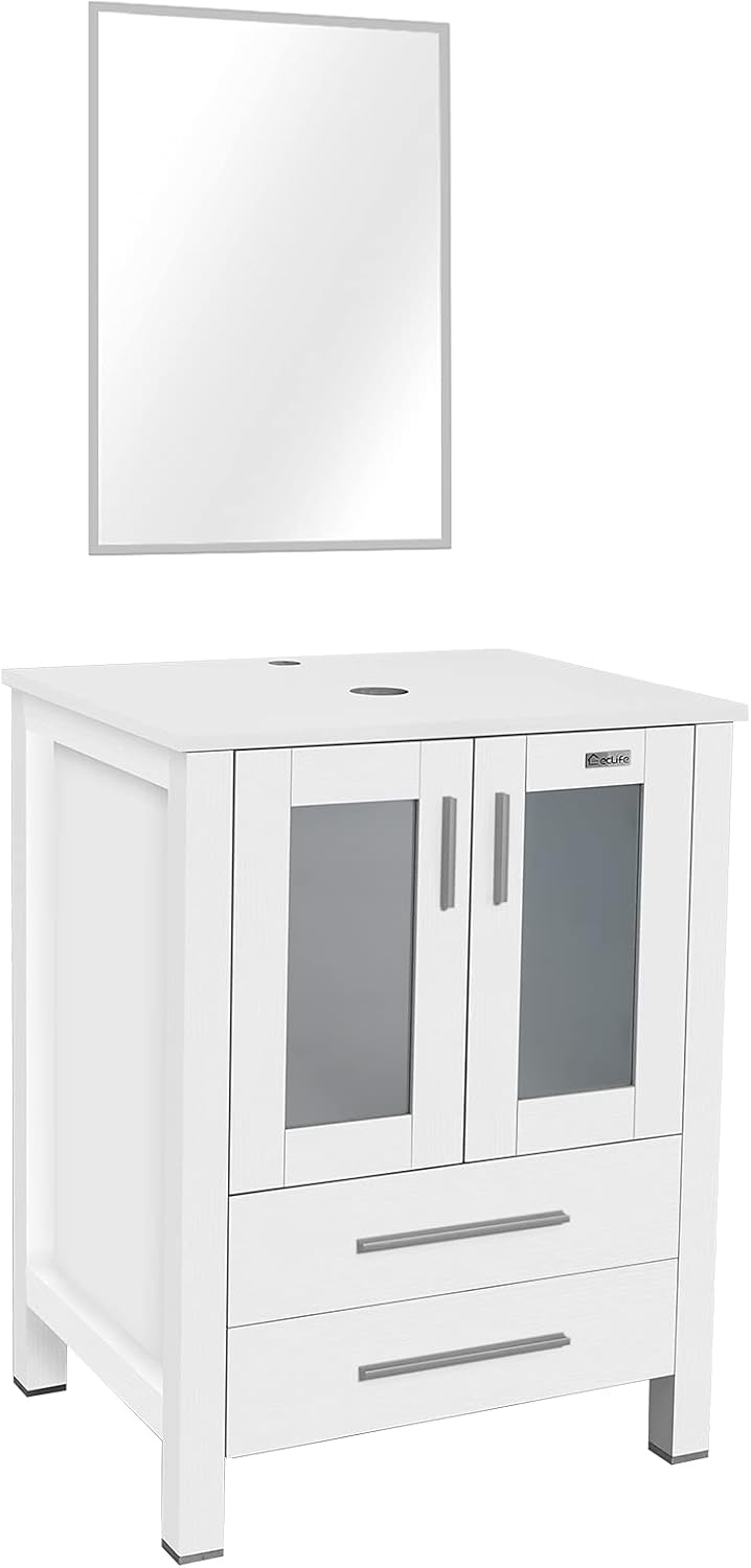 Buy eclife 24” White Bathroom Vanity Modern Pedestal
