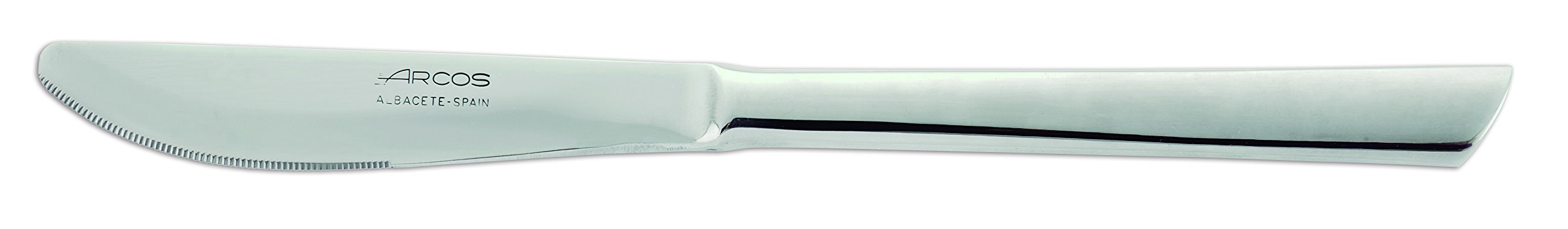 Arcos Serie Toscana Caja de 12 uds Cuchillo de mesa, Monoblock de una pieza en Acero Inoxidable 85 mm, Color Plata (12 uds)