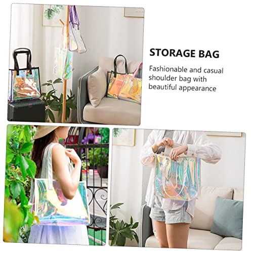 1pc Fashionable Casual Shoulder Bag Transparent Tote Handbag for Women for Shopping and Storage Lightweight and Design4