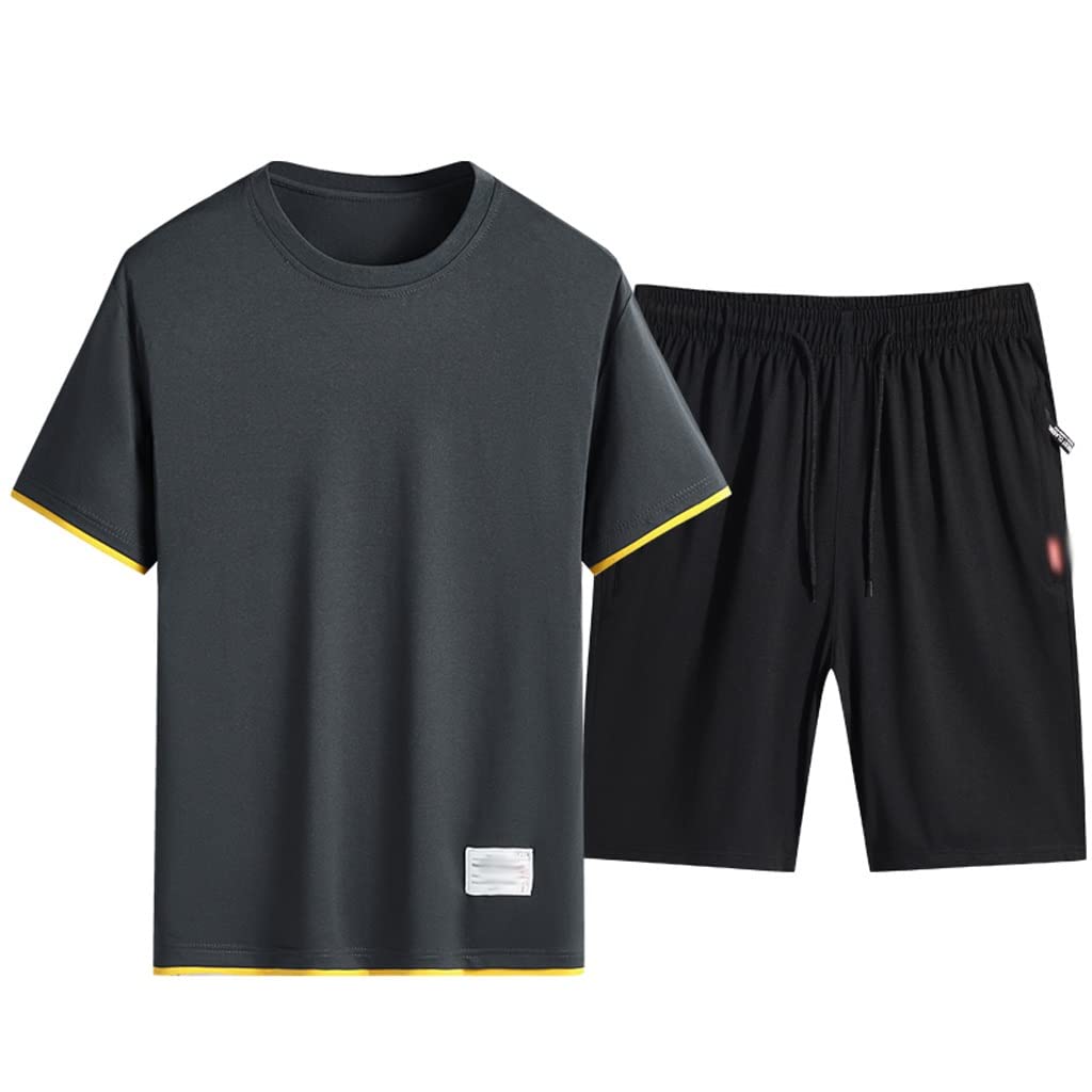 Set di abbigliamento sportivo casual da uomo T-shirt alla moda pantaloncini tuta da jogging abbigliamento da uomo set tuta in due pezzi da uomo (colore: bianco, taglia: XXX-Large)