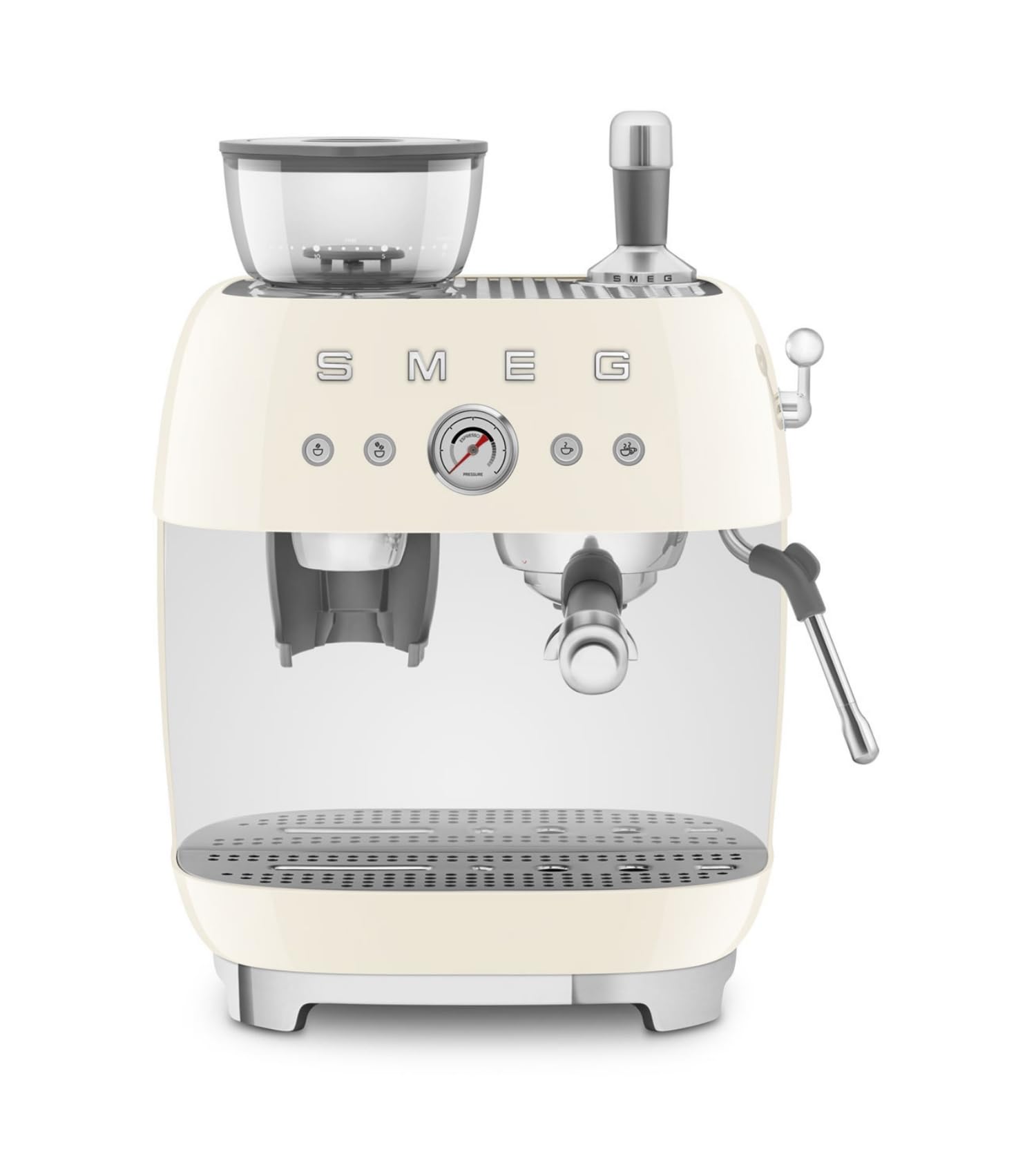 Smeg EGF03CREU, machine à espresso manuelle, broyeur intégré, thermoblock