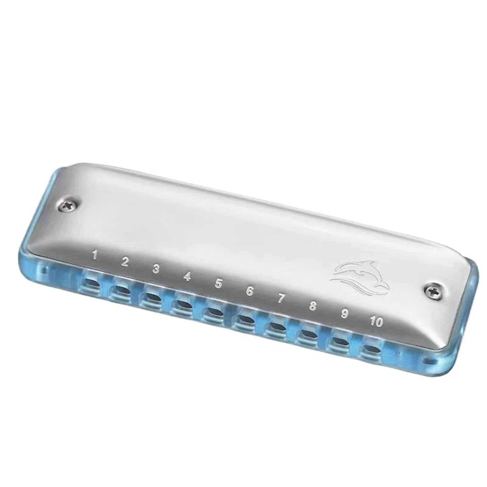 Harmonica Blues 10 trous débutant professionnel Performance clé C(Light-blue)