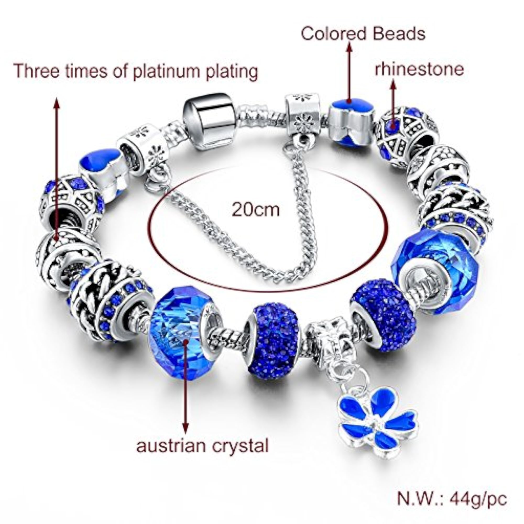 Snake Chain Flower Charm Hand Bracelets for Girls