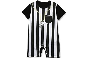 FANCYKIDS Infant Baby Boys Girls Cotton Sports Referee Team Cute Casual Onesie Bodysuit