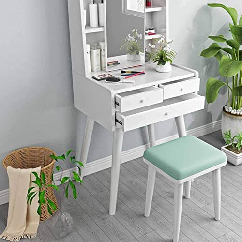 Taburete de sofá de madera maciza estable y asiento moderno square para tocador 3