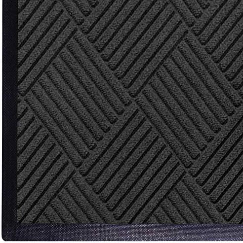WaterHog Diamond | Commercial-Grade Entrance Mat with Rubber Border – Indoor/Outdoor, Quick Drying, Stain Resistant Door Mat (Charcoal, 4' x 6')