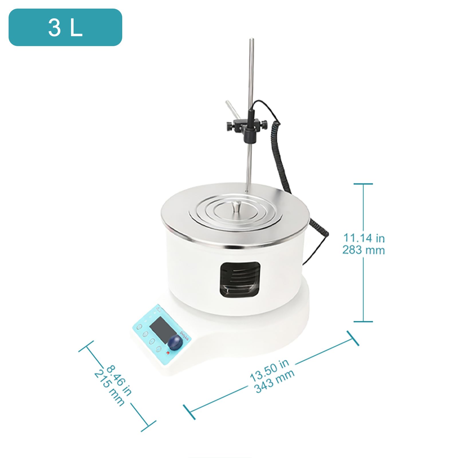 stonylab Smart Stir Baño María, Agitador Magnético con LCD, Temperatura hasta 220°C, 100-1500 RPM, para Uso en Laboratorio, 5 L