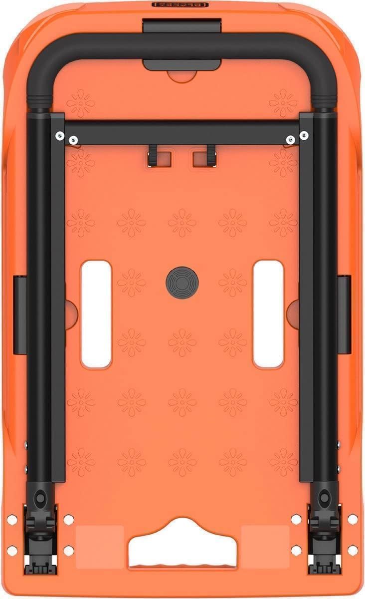 Black+Decker Carrello pieghevole – Carrello di trasporto – Max. 90 kg – Manico regolabile in altezza – 61,4 x 37 x 3 x 89,4 cm – Arancione