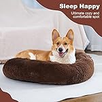 Dog-Beds-for-Medium-Dogs-Big-Calming-Dog-Bed-Washable-Pet-Beds-for-Small-Dogs-to-Large-Dogs-27-Inch-Plush-Round-Donut-Anti-Anxiety-Dog-Bed-Dark-Brown
