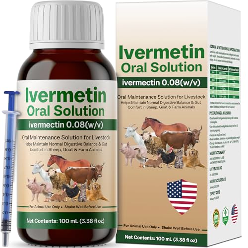Iverrnectiin Ivermectin Liquid for Goat & Sheep Poultry & More Gut Health Promotes Immune & Digestive Support 100ml