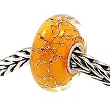 Authentic Trollbeads Glass 61306 Orange Steel
