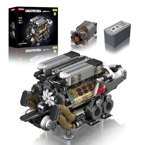 Sosuy W16 - Kit de Motor motorizado para Hombres Adultos, Adolescentes, Unidad eléctrica, réplica de Trabajo Ultra Realista, Juego de hogar para fanáticos de la colección, Juguete de Bloque de