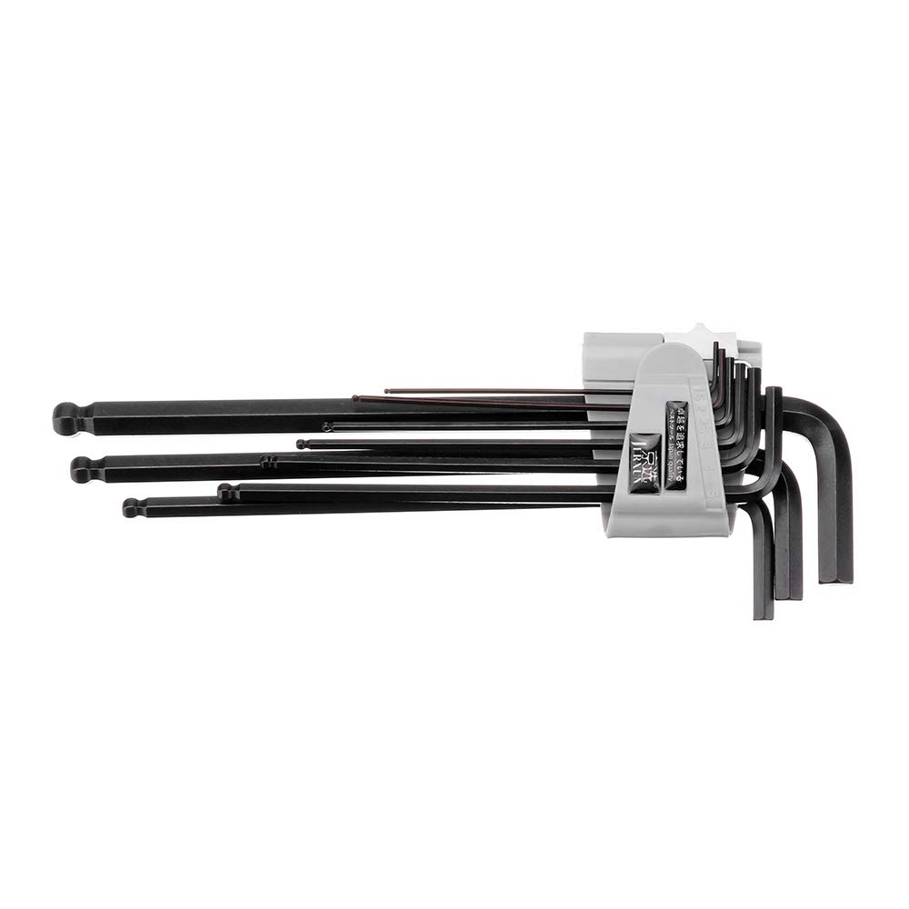 Jerxun 9Pcs 1.5-10Mm Cr-V Cabeza De Bola Allen Llave Set Multi-Function Hexagonal Interior Spanner Llave Allen