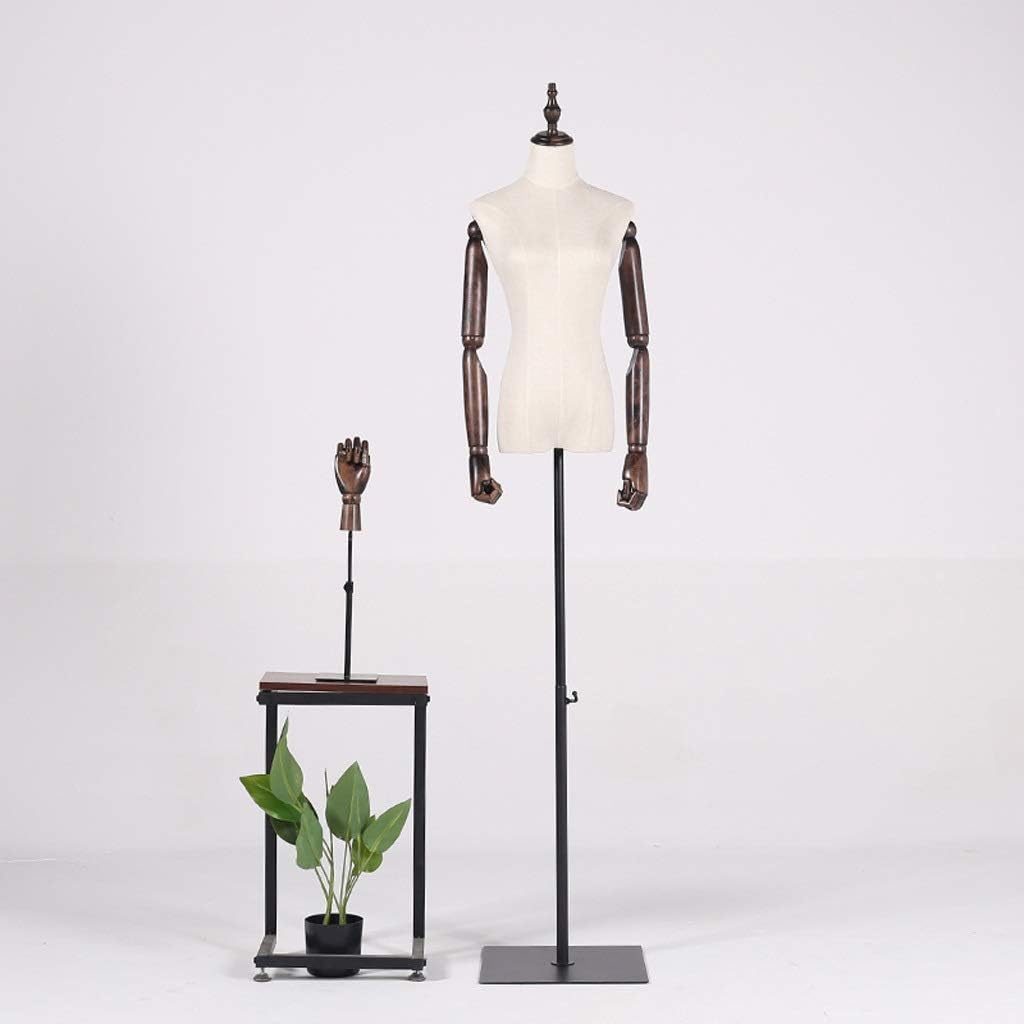 Mannequin Torso Female Mannequin Torso Dummy Display Bust Dressmakers Fashion Clothing Adjustable Height (120CM-182CM) with Metal Base Home Clothes Store Dress Form (Color : B Size : M) (A Small)