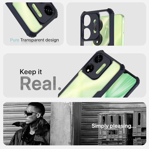 Image of Pikkme itel P55 5G Back Cover | Crystal Clear Transparent Back | Ultra Hyrbid | Full Camera Protection | Raised Edge | Bumper Back Case (Blue)