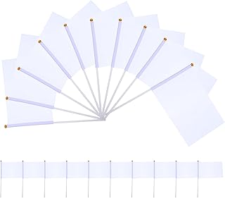 PartyKindom 20 Pack White Marking Flags, 11.79 Inch Marker Flags for Lawn Dog Training Yard Flags Landscape Flags Sprinkler Flags