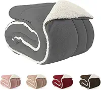 Coberdrom Edredom Solteiro Sherpa Dupla face Macio 2,40m x 1,60m (CINZA)