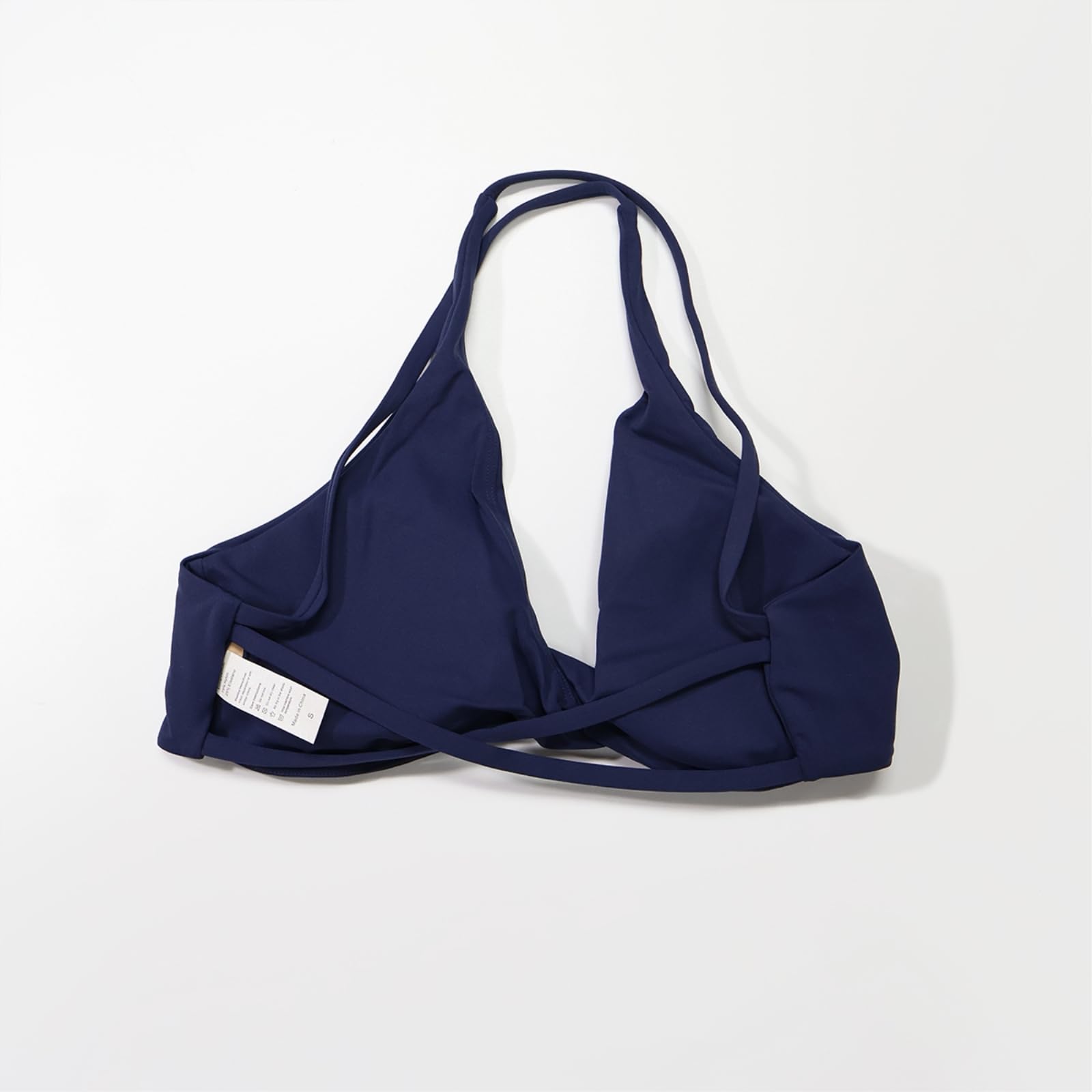 Sujetador Yoga Mujeres Twist Halter Frontal Deportivo Respirable Acolchado Crop Top Fitness Entrenamiento Pilates-White-m