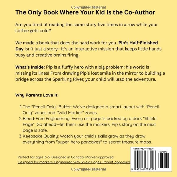 Pip’s Half-Finished Day.: A Story You Help Draw: An Interactive 'Finish-the-Drawing' Activity and interactive storybook for Kids Ages 3-5 image 3